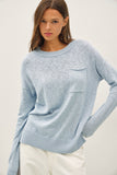 Slub Sweater With Chest Pockets (Sky)