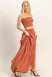 Tube Top & Tiered Skirt Set (Rust)