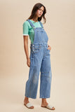 Annie Stretch Denim Barrel Overalls (Blue Denim)