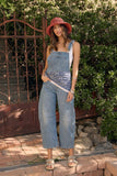 Annie Stretch Denim Barrel Overalls (Blue Denim)