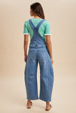 Annie Stretch Denim Barrel Overalls (Blue Denim)