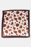 Brown Cow Print Square Bandana Scarf