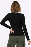 Ribbed Zip-Front Knit Cardigan