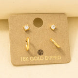 Mini Four Piece Post Stud Earrings (Gold)