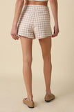 Kailee Gingham Wrap Skort (Khaki)