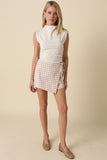 Kailee Gingham Wrap Skort (Khaki)