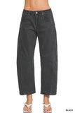 Barrel-leg Denim Pants (Black)
