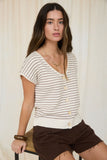 Ivy Short Sleeve Cardigan (Brown)