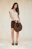Ivy Short Sleeve Cardigan (Brown)