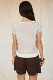 Ivy Short Sleeve Cardigan (Brown)