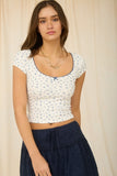Braxtyn Floral Trim Detail Top (Ivory)