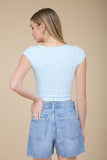 Madison Front Ribbon Crop Top (Blue Multi)