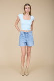 Madison Front Ribbon Crop Top (Blue Multi)