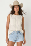 Linen Blend Sleeveless Top