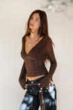 Arlette Lace Top (Brown)