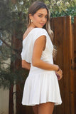 Asha Asymmetry Mini Dress (White)