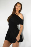 Asha Asymmetry Mini Dress (Black)