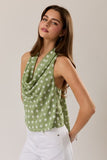Polka Dot Cowl Neck Top