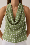 Polka Dot Cowl Neck Top