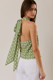 Polka Dot Cowl Neck Top