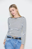 Nautical Stripe Knit Top (White)