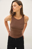 Double Lined Tank Top (Dark Brown)