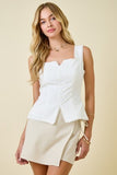 Anya Lace Trim Button Up Tank (Off White)