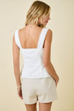 Anya Lace Trim Button Up Tank (Off White)