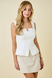 Anya Lace Trim Button Up Tank (Off White)