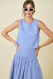 Jackie Gingham Sleeveless Top