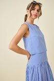 Jackie Gingham Sleeveless Top