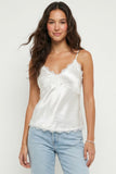Cassie Lace Trim Cami (Off White)
