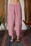 Stripe Pocket Detail Wide Leg Pants