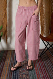 Stripe Pocket Detail Wide Leg Pants