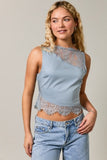 Lace Muse Top (Lt Blue)
