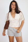 Terri Lace V Neck Top