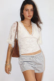 Terri Lace V Neck Top