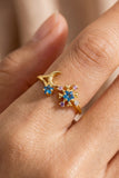 Gold Dipped Cz Stars & Moon Ring