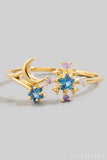 Gold Dipped Cz Stars & Moon Ring