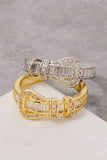 Cz Baguette Belt Ring (Silver)