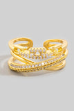 Three Row Twist Cz Ring