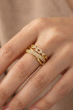 Three Row Twist Cz Ring
