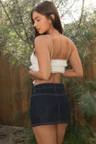 Mills Contrast Stitch Denim Mini Skirt