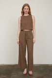 Stripe Sleeveless Top (Brown)