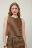 Stripe Sleeveless Top (Brown)