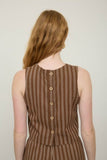 Stripe Sleeveless Top (Brown)