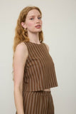 Stripe Sleeveless Top (Brown)