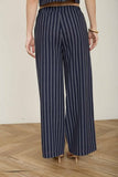 Stripe Elastic Waist Pants (Navy)