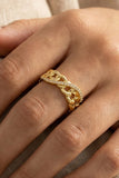 Cz Sculpted Chain Link Ring
