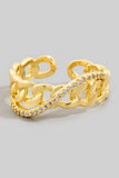 Cz Sculpted Chain Link Ring